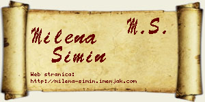 Milena Simin vizit kartica